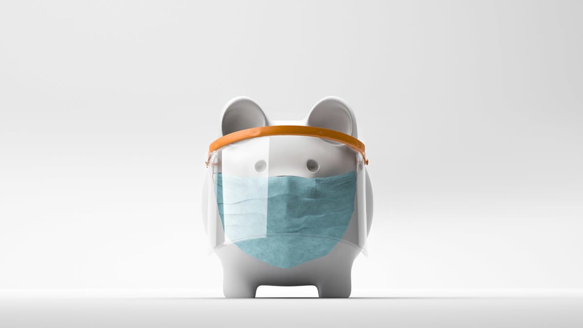 piggy bank with mask
