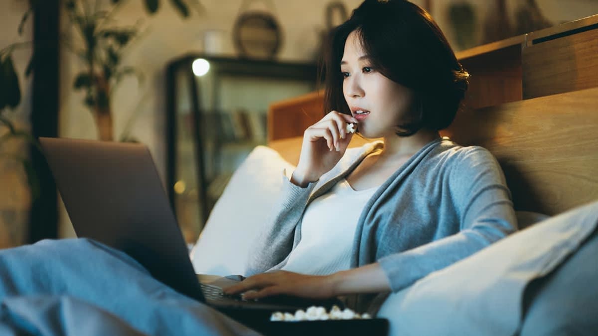 Person watching streaming video