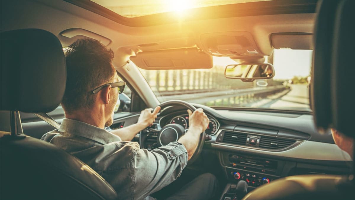 person driving car