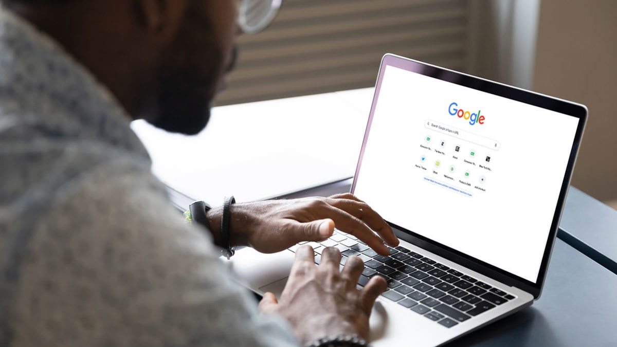 person using google