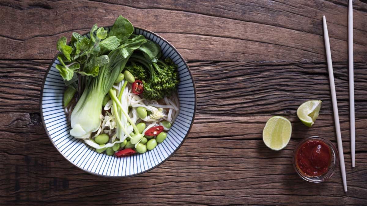 asian vegetables in a bowl