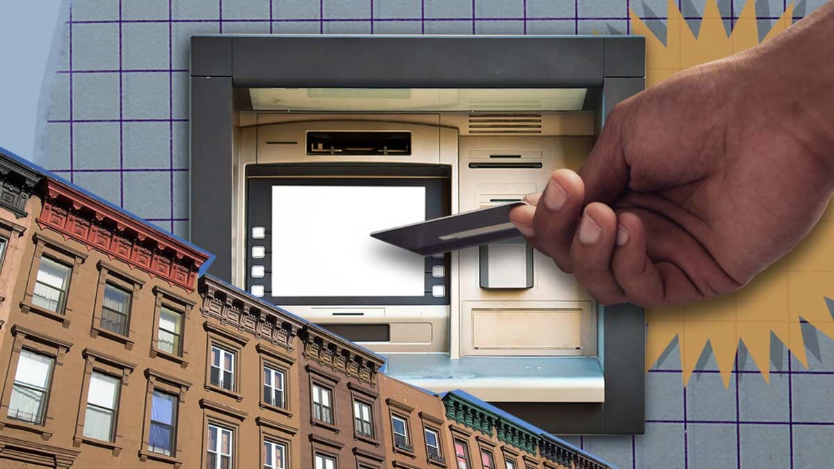 Black person using an ATM