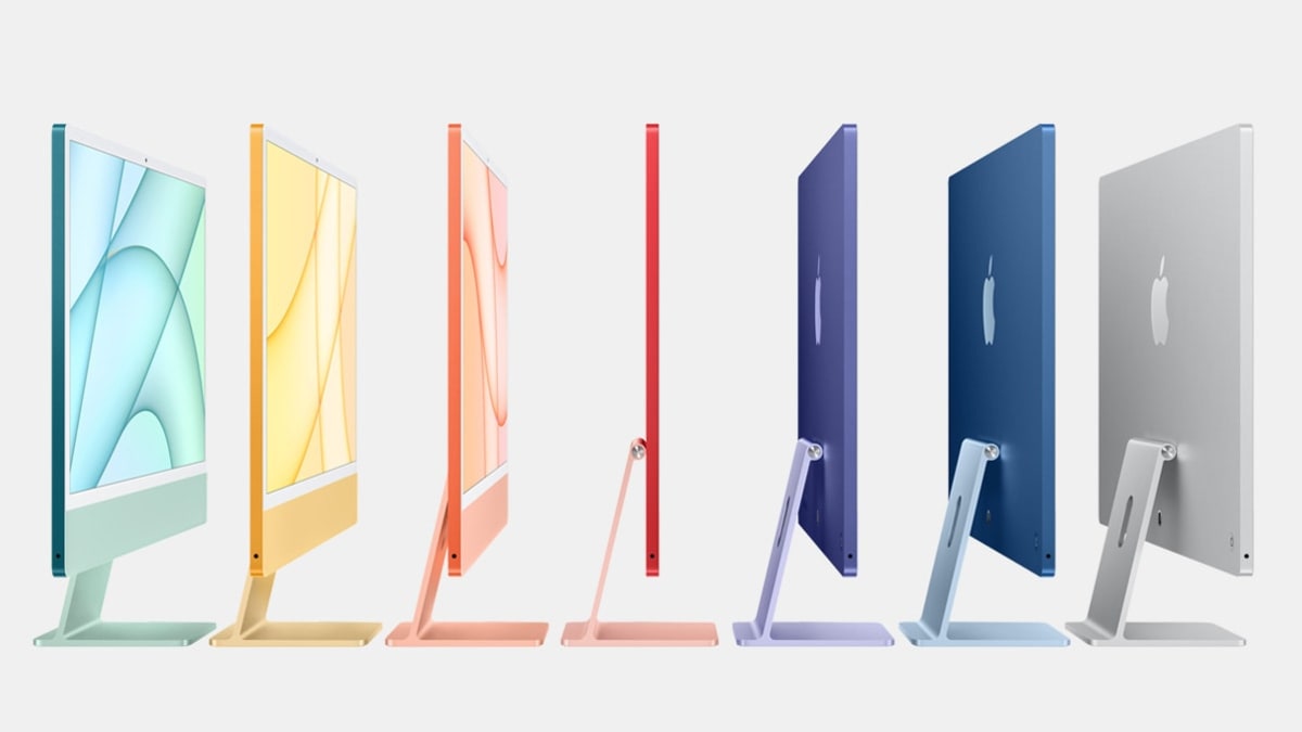 The different colors of the new 24-inch Apple iMac computer