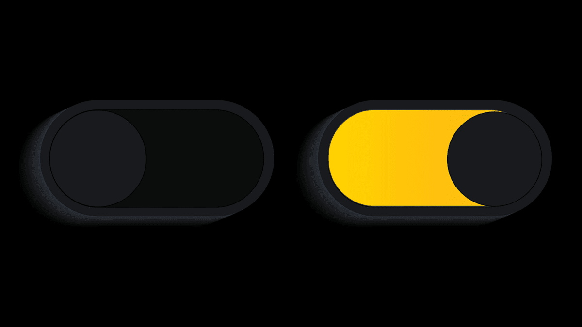Two illustrated toggle buttons that resembles eyes