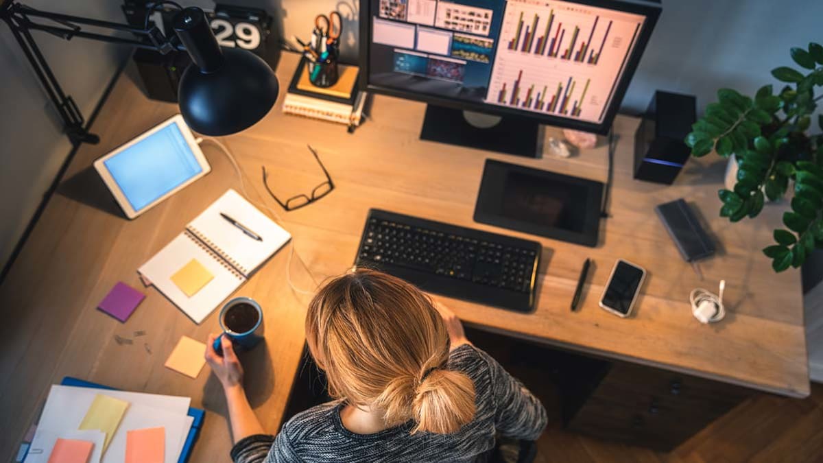 Person working at home office