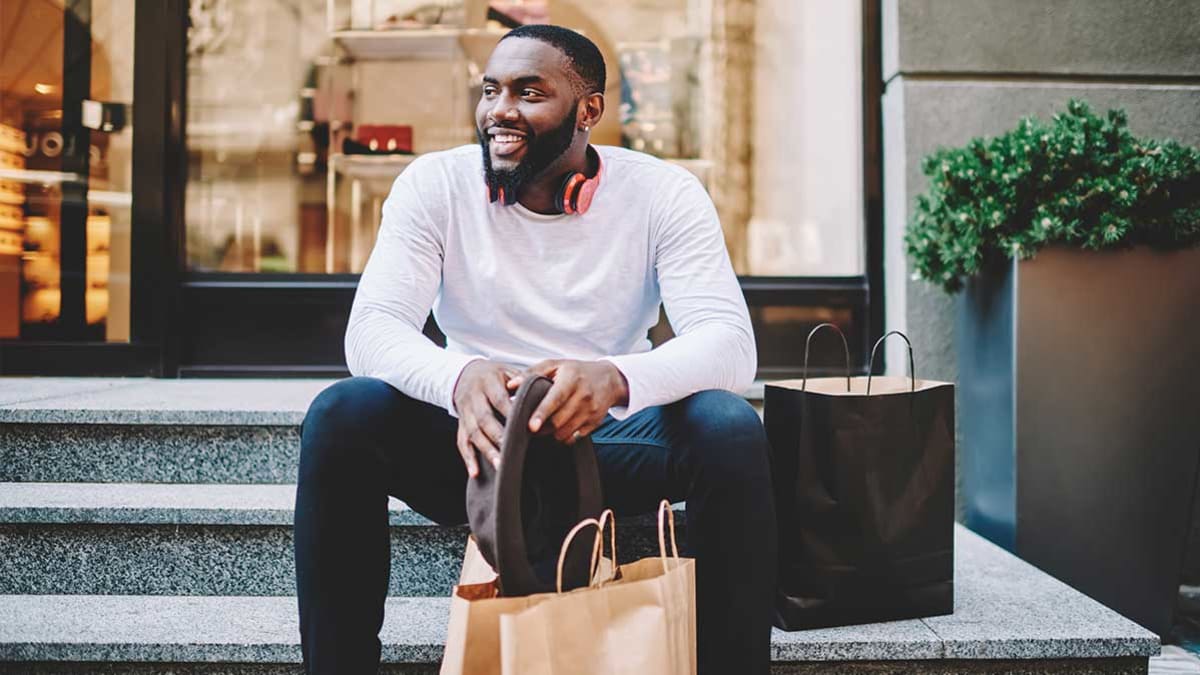 Person with shopping bags