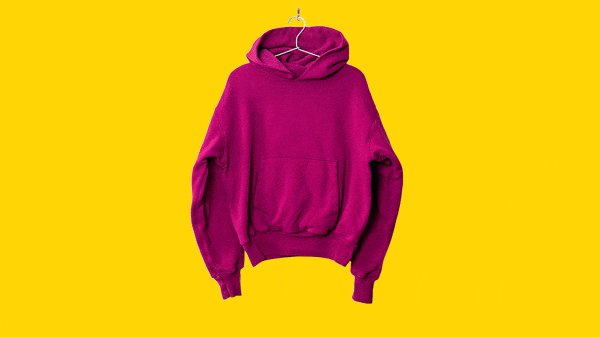 A GIF of colorful hoodies from different brands.