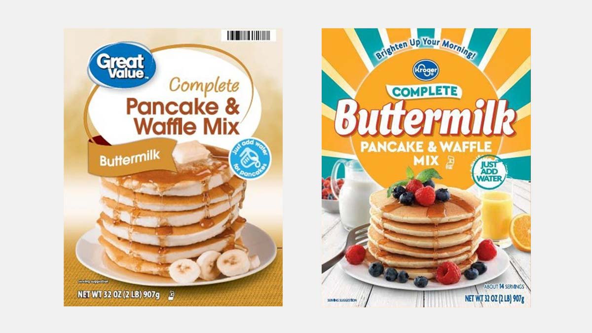 Walmart Great Value Buttermilk Pancake & Waffle Mix and Kroger Buttermilk Pancake & Waffle Mix