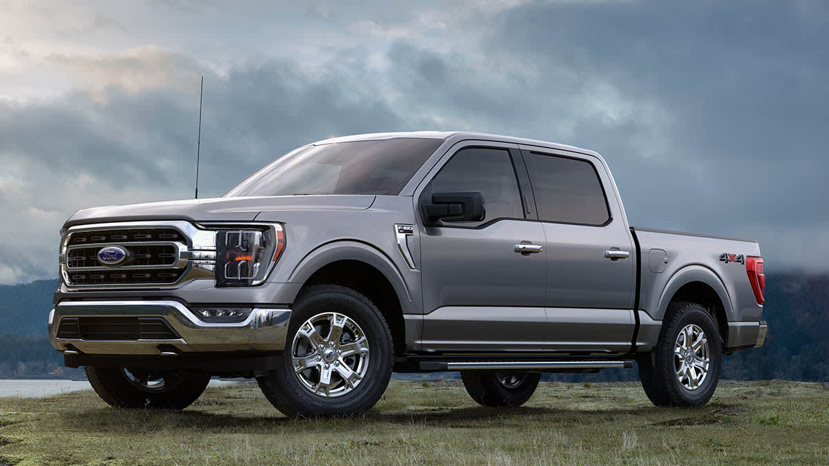 2021 Ford F-150 Platinum parked on grass