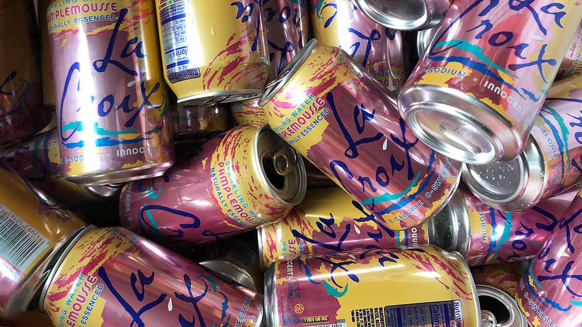 Pile of empty La Croix cans