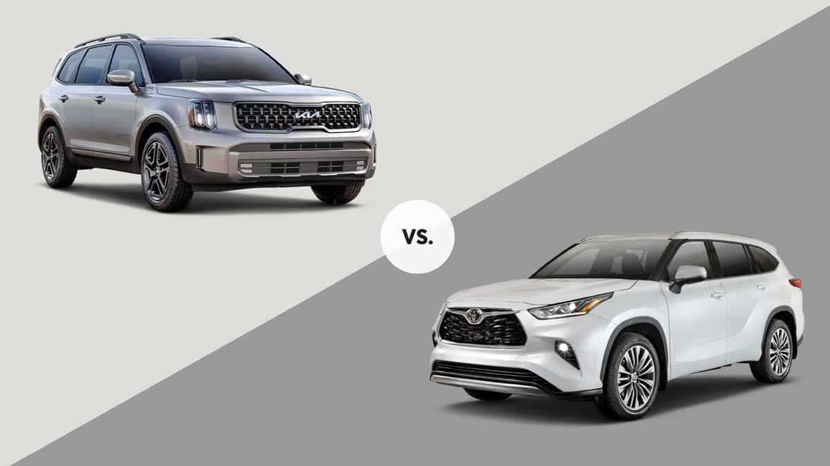 2023 Kia Telluride and a Toyota Highlander