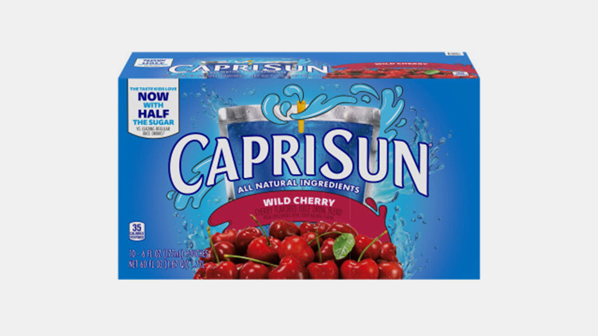 Box of Capri Sun Wild Cherry Flavored Juice Drink Blend