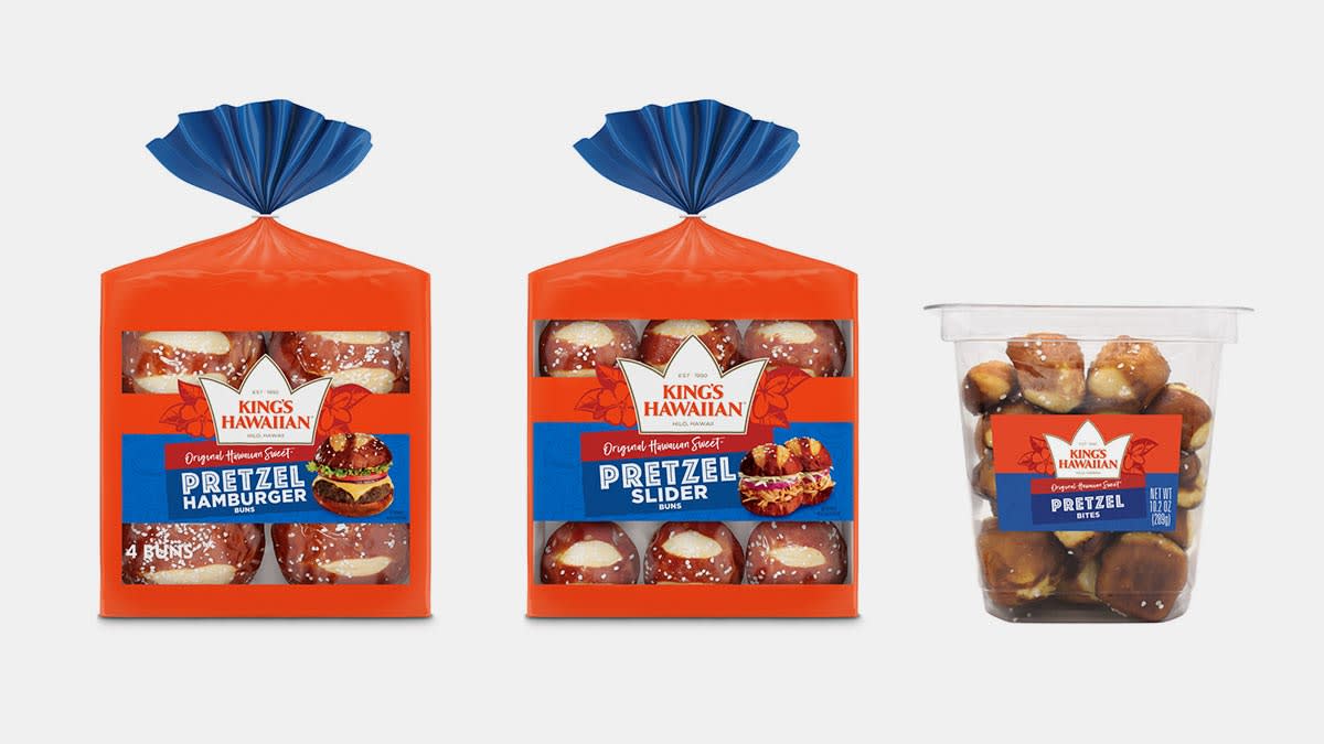 King’s Hawaiian Pretzel Hamburger Buns, King’s Hawaiian Pretzel Slider Buns, King’s Hawaiian Pretzel Bites