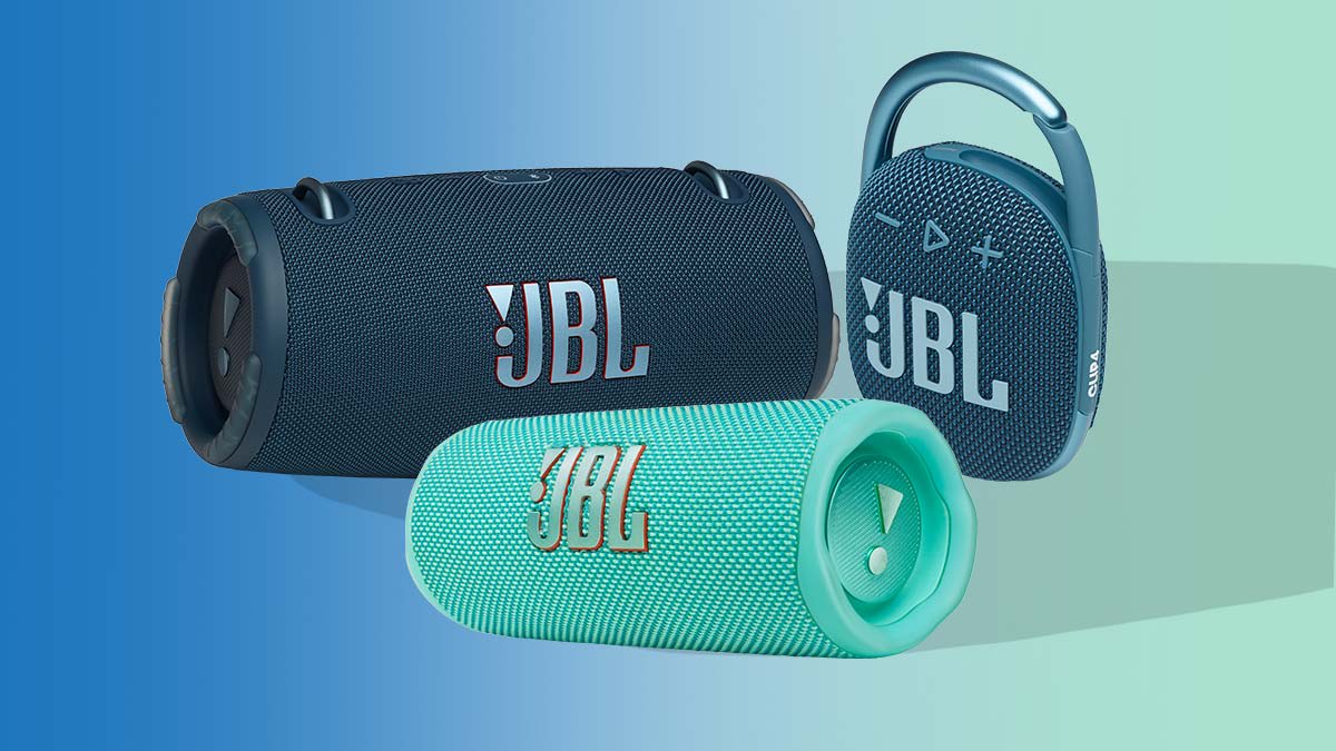Three JBL speakers