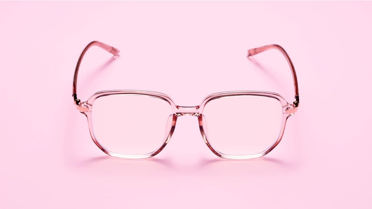 Pink Eyeglasses on Pink Background