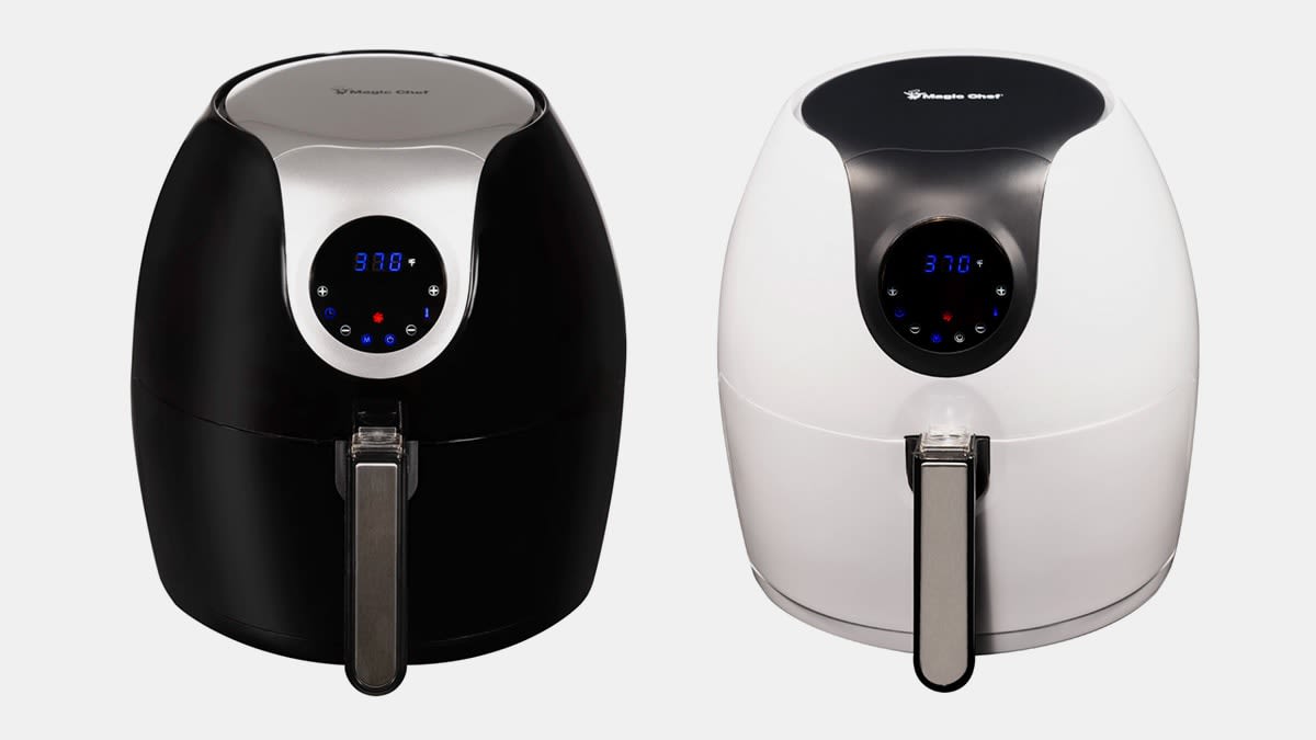 Magic Chef Air Fryers in black and white.