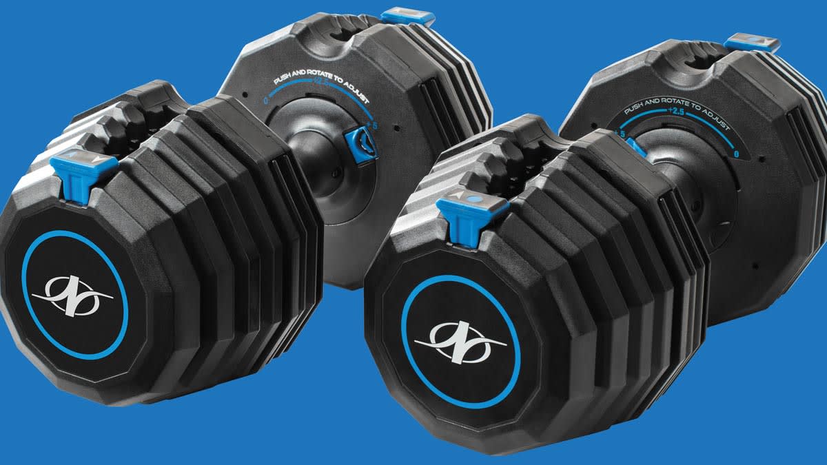 set of NordicTrack Select-A-Weight 55 Lb. Dumbbells