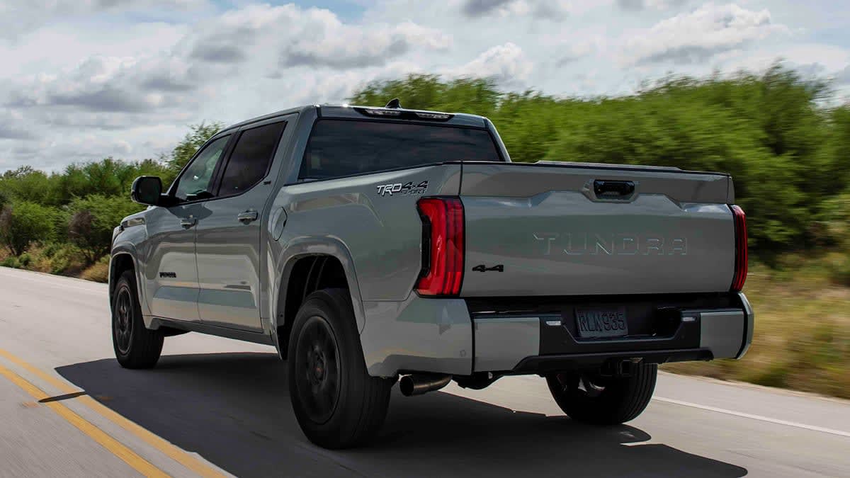 2022 Toyota Tundra SR5 TRD driving, rear