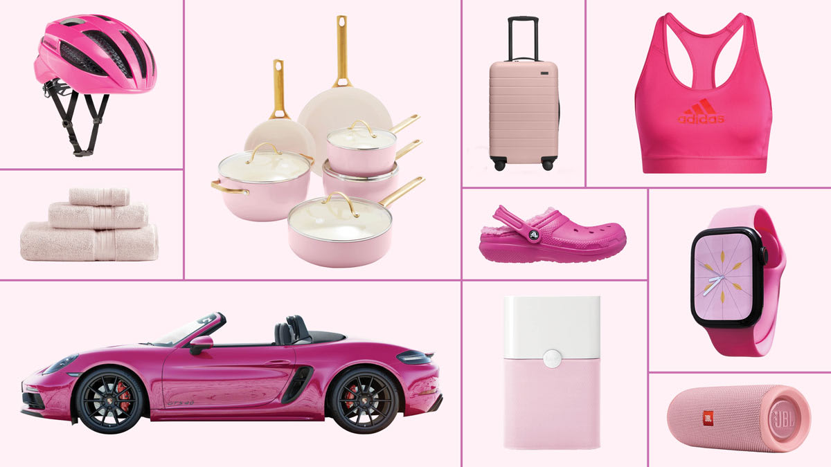Bontrager Specter WaveCel, Pottery Barn Hydrocotton Organic Quick-Dry Towel in Soft Rose, BlueAir211 air purifier, JBL Flip5 bluetooth speaker, Porsche Boxster, Apple SE Smartwatch, Away Luggage