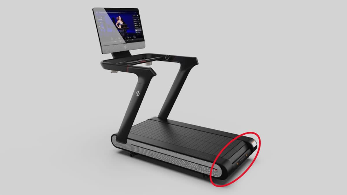 Recalled Peloton Tread+ treadmill with new Tread+ Rear Safety Guard Shown After Free Professional Installation