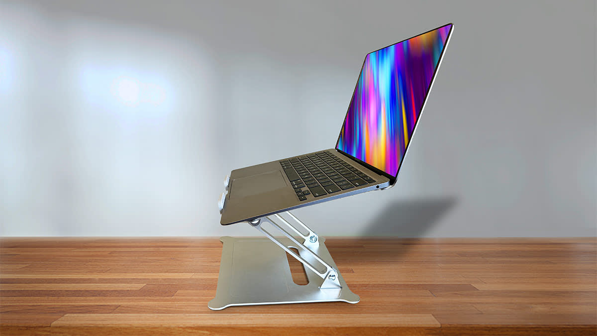 Laptop on the Insignia Ergonomic Laptop Stand