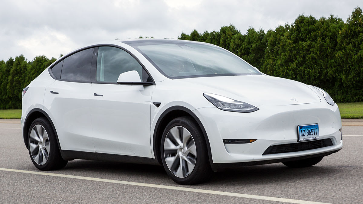 Tesla Model Y driving