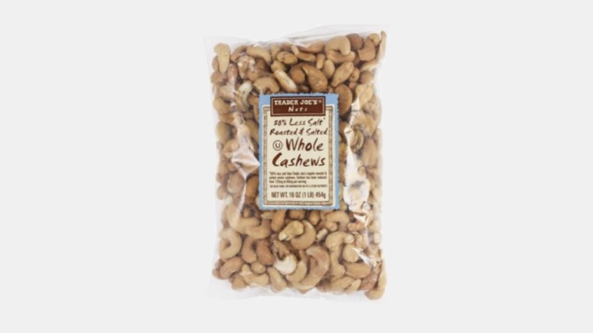 Trader Joes 50% Less Sodium Roasted & Salted Whole Cashews