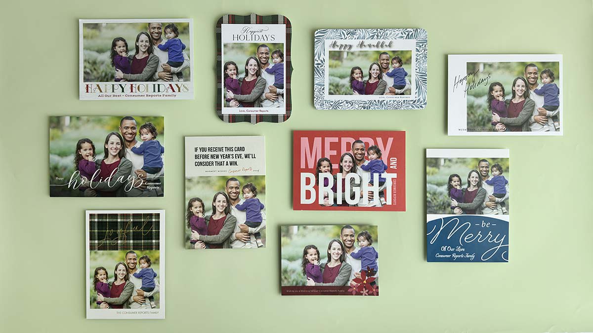 Holiday cards printed by services