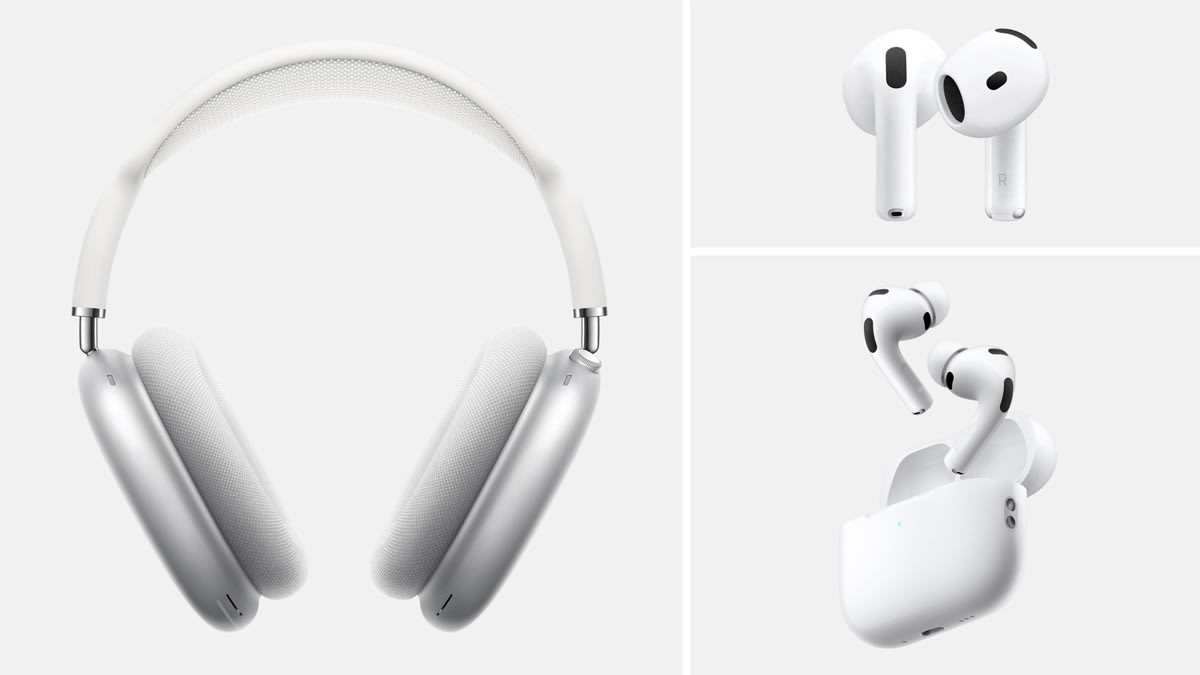 Apple AirPods Max (USB-C), 
Apple AirPods 4 with Active Noise Cancelling, AirPods Pro 3