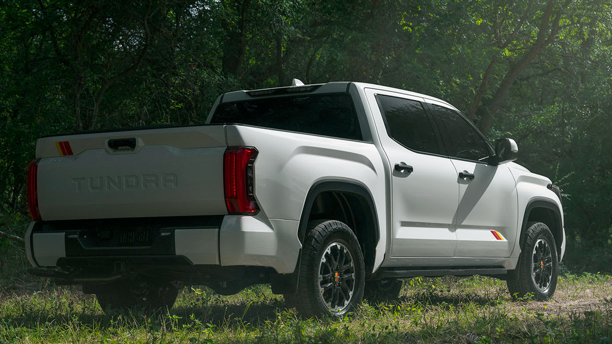 Rear view of the 2025 Toyota Tundra TRD Rally.