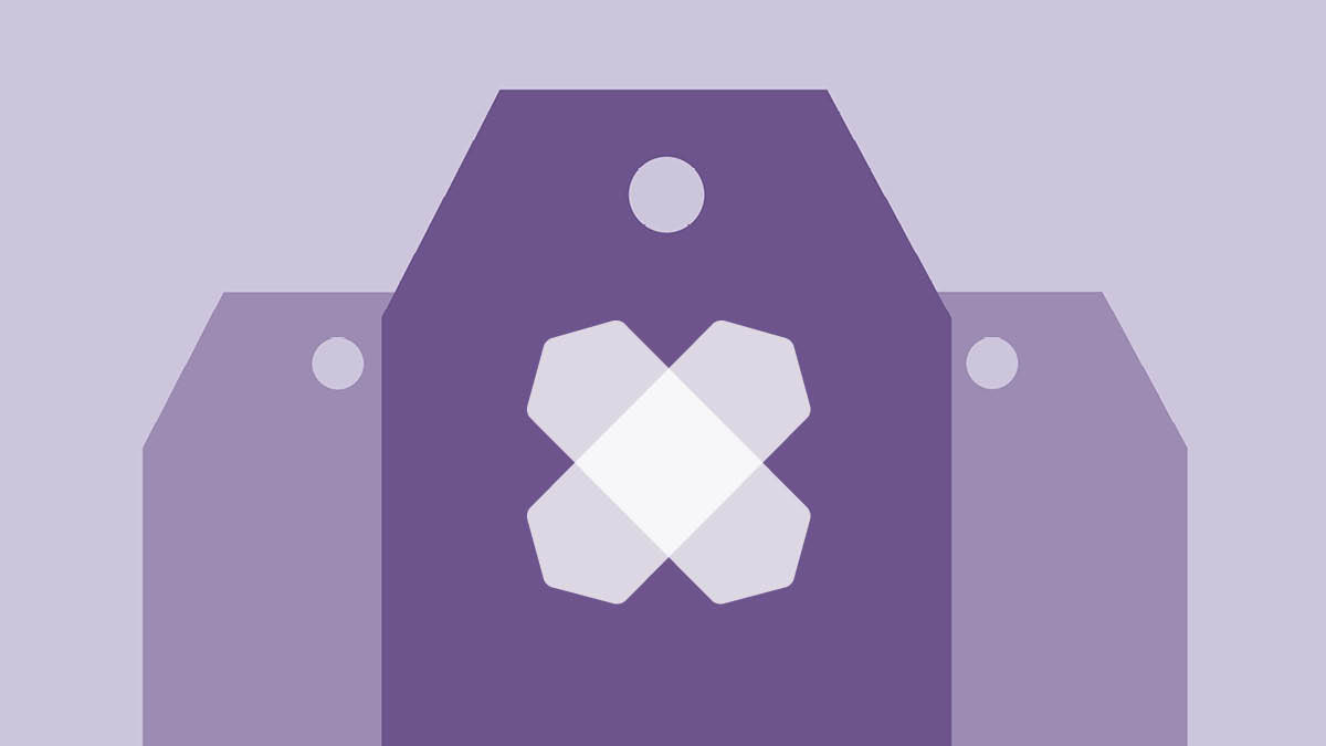 Illustration of purple tags with Wayfair Logo