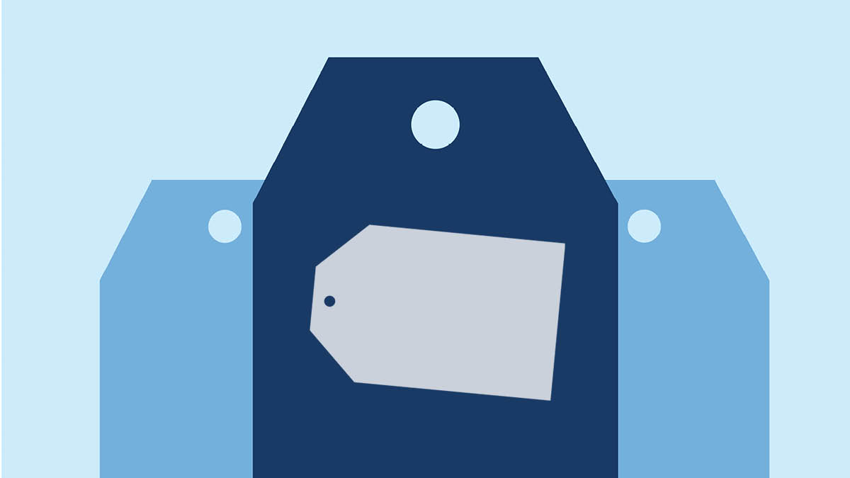 Blue tags with Best Buy Logo