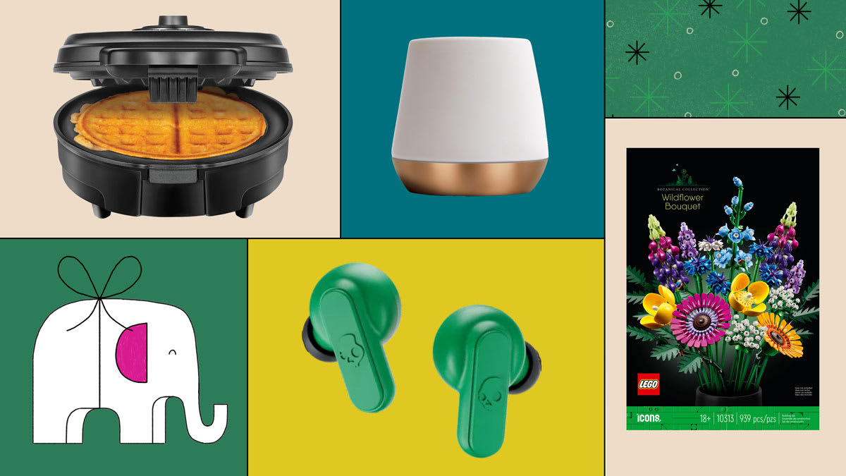 Chefman Anti-Overflow Belgian Waffle Maker, Joey Double Wall Ceramic Coffee Mug, LEGO Wildflower Bouquet, Skullcandy Dime 2 True Wireless,