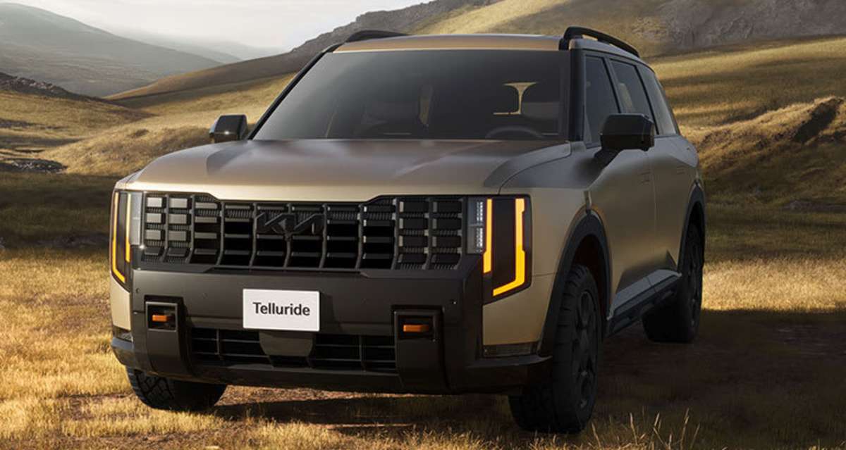 2027 Kia Telluride X-Pro parked on a sunny hill
