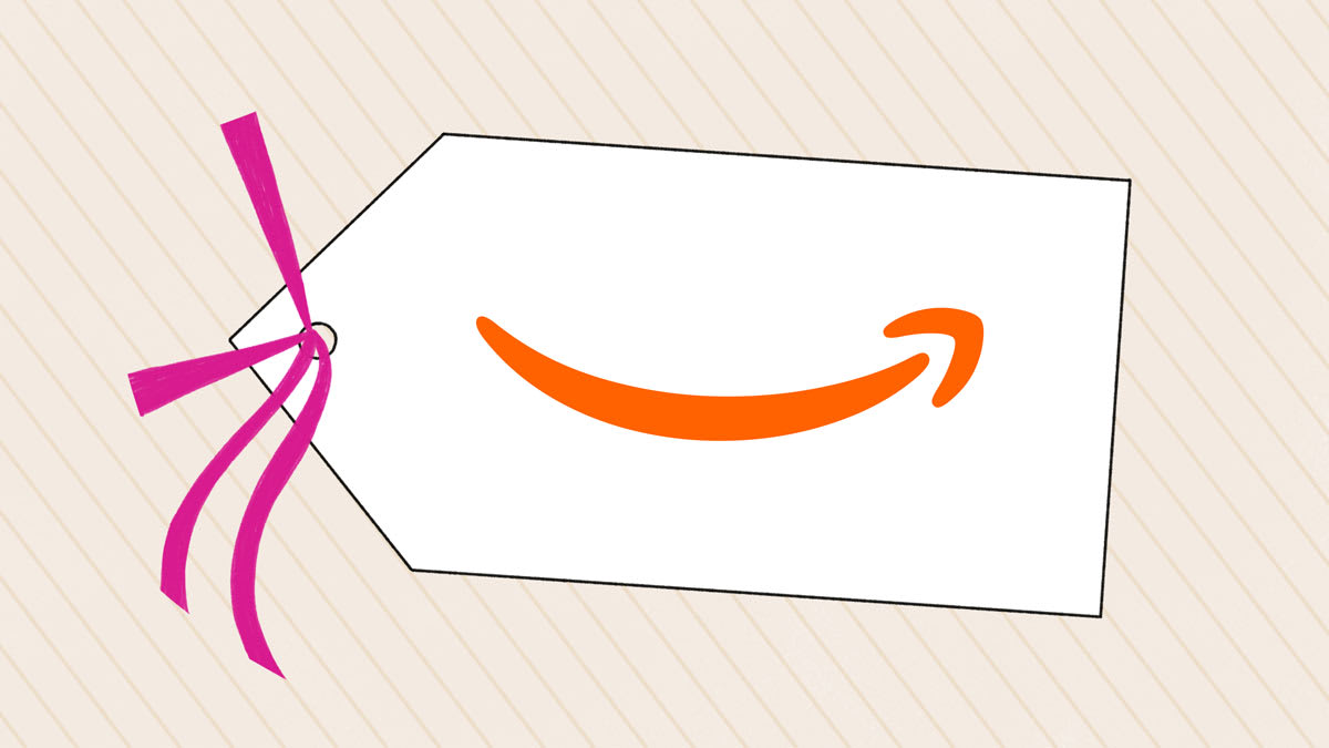 Illustration of a shopping tag with the Amazon Logo.