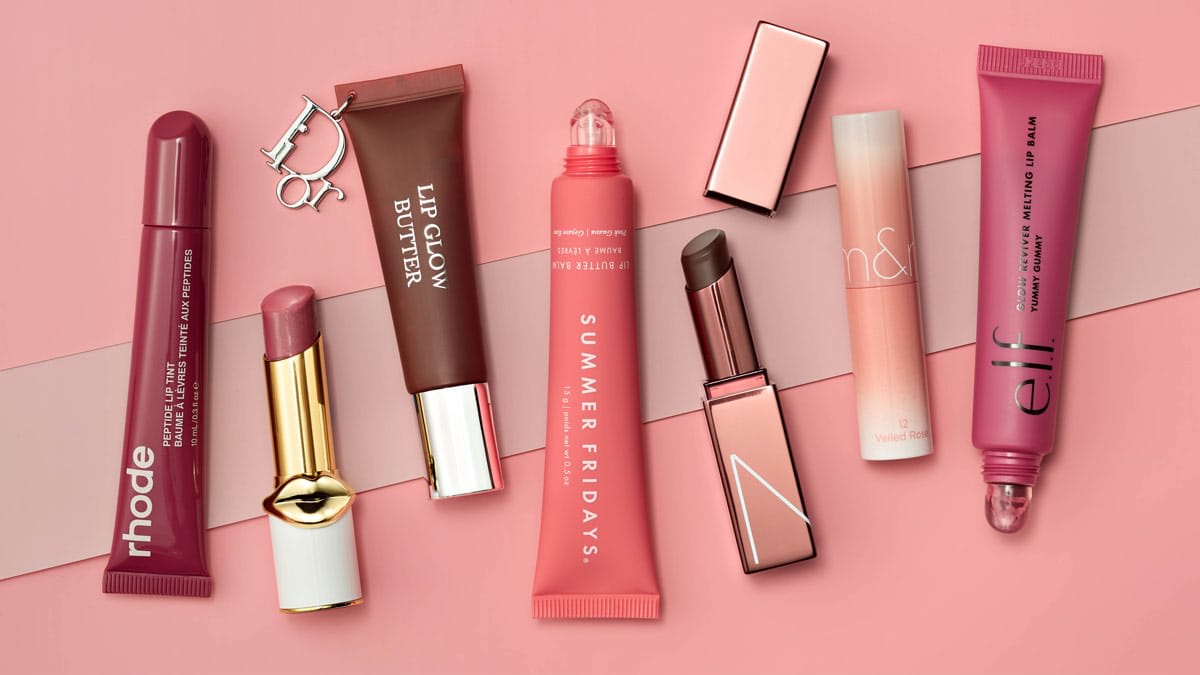 Rhode Peptide Lip Tint AND Dior Addict Lip Glow Butter, Pat McGrath Lip Fetish Sheer Colour Balm, Dior Addict Lip Glow Butter, Summer Fridays Lip Butter Balm Treatment for Hydration + Nourishing Shine, NARS Afterglow Tinted Lip Balm, Rom&nd Glasting Melting Balm, ELF Glow Reviver