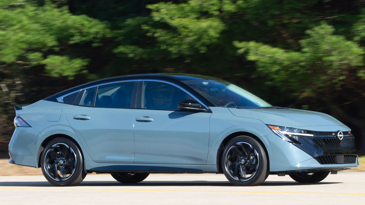 2026 Nissan Sentra SR driving at CR's test track