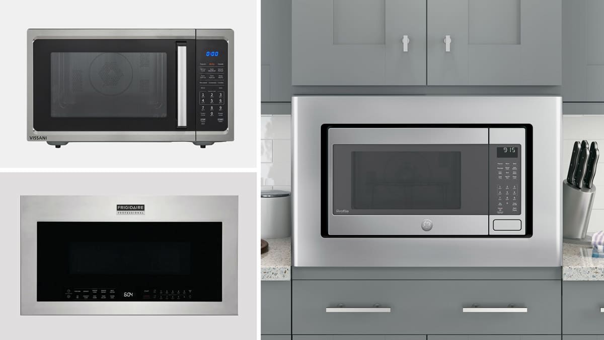 Vissani EC042A2KJ, GE Profile PCWK15C1WSS, and Frigidaire Professional PMOS1980AF Microwaves