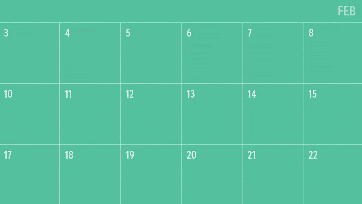 Calendar showing iPad, snow blower and phone