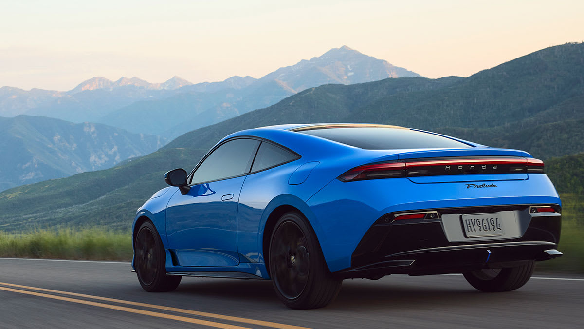 2026 Honda Prelude driving past mountains