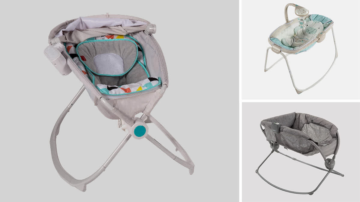 Clockwise from left: Fisher-Price Rock ’n Play Sleeper, Kids II Ingenuity Moonlight Rocking Sleeper, Evenflo Pillo Portable Napper