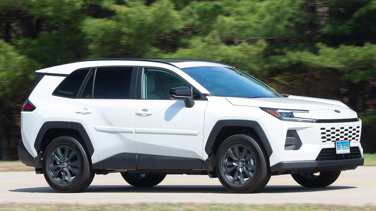 2026 Toyota RAV4 XLE driving at CR's Auto Test Center
