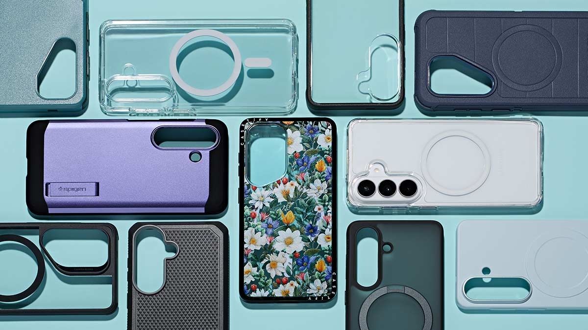 Several phone cases seen from above.