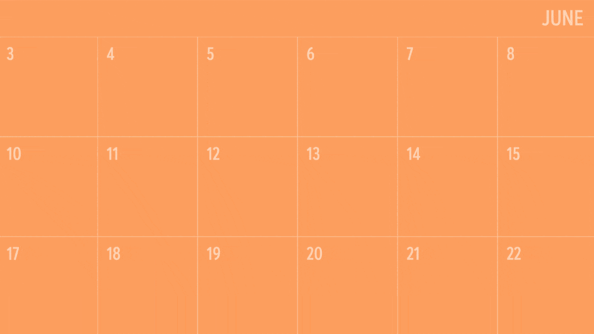 Orange June calendar with deep discount products