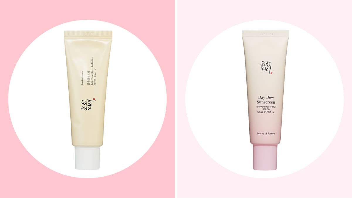 Beauty of Joseon Relief Sun: Rice + Probiotics SPF 50+ PA++++ (Korean formula sunscreen) and  Beauty of Joseon Day Dew Sunscreen SPF 50 (U.S. formula)