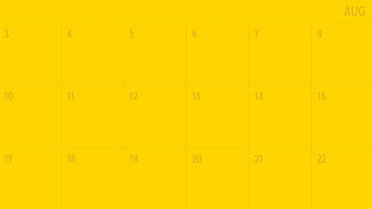 August calendar with products