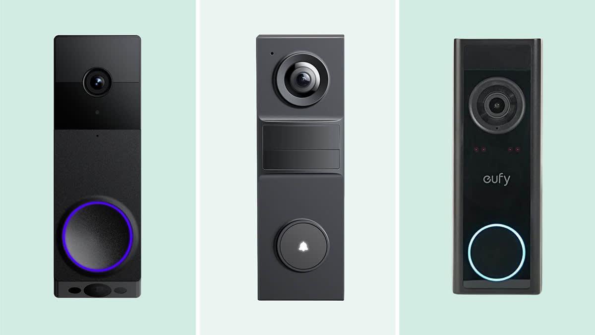 L-R: Wyze Duo Cam Video Doorbell, TP-Link Tapo D205, Eufy Video Doorbell C31