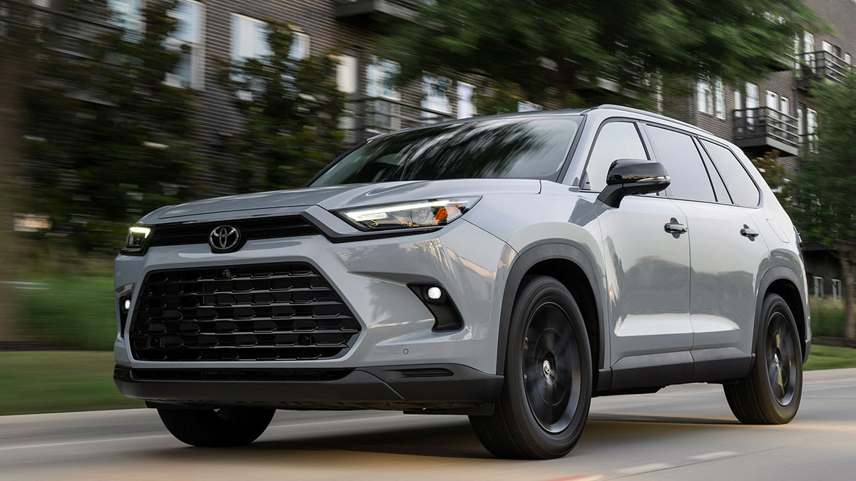 2026 Toyota Grand Highlander driving through a city