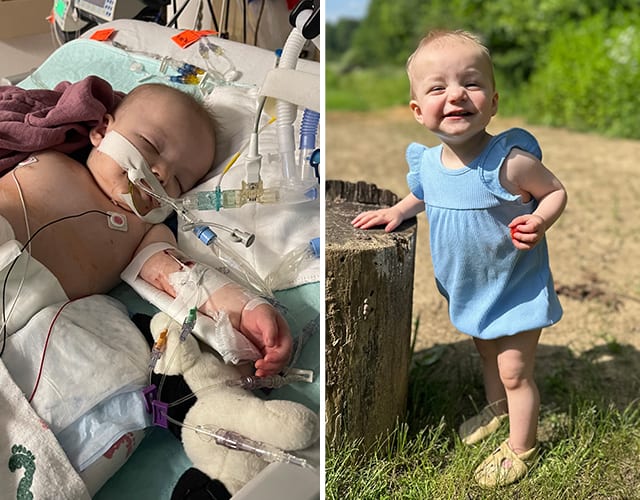 Kennedy Mitchell, 9 months old, in the hospital in November 2022 after swallowing a water bead. Her mother, Folichia Mitchell, made a TikTok video while Kennedy was in the hospital.