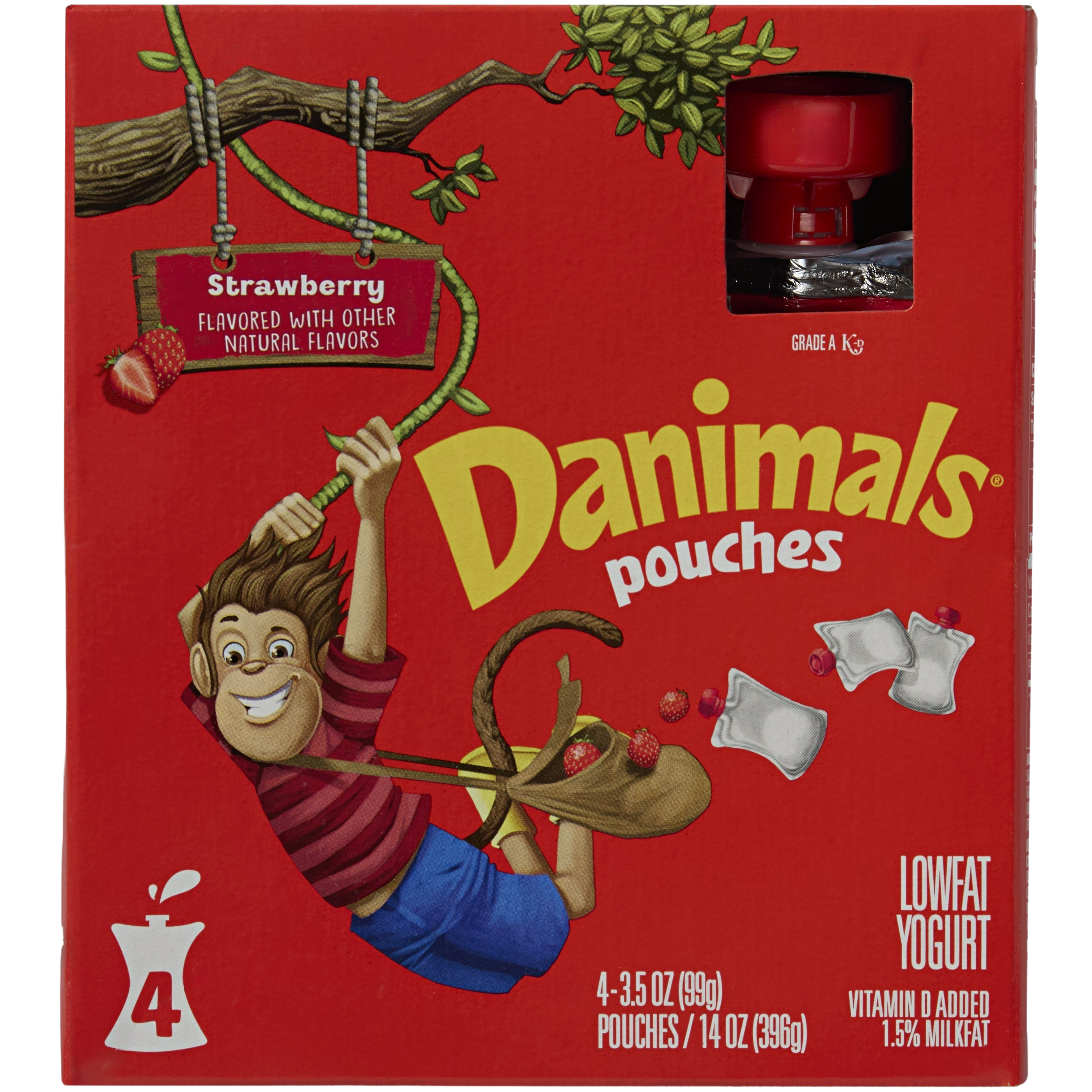 Dannon Danimals Pouches, Strawberry package